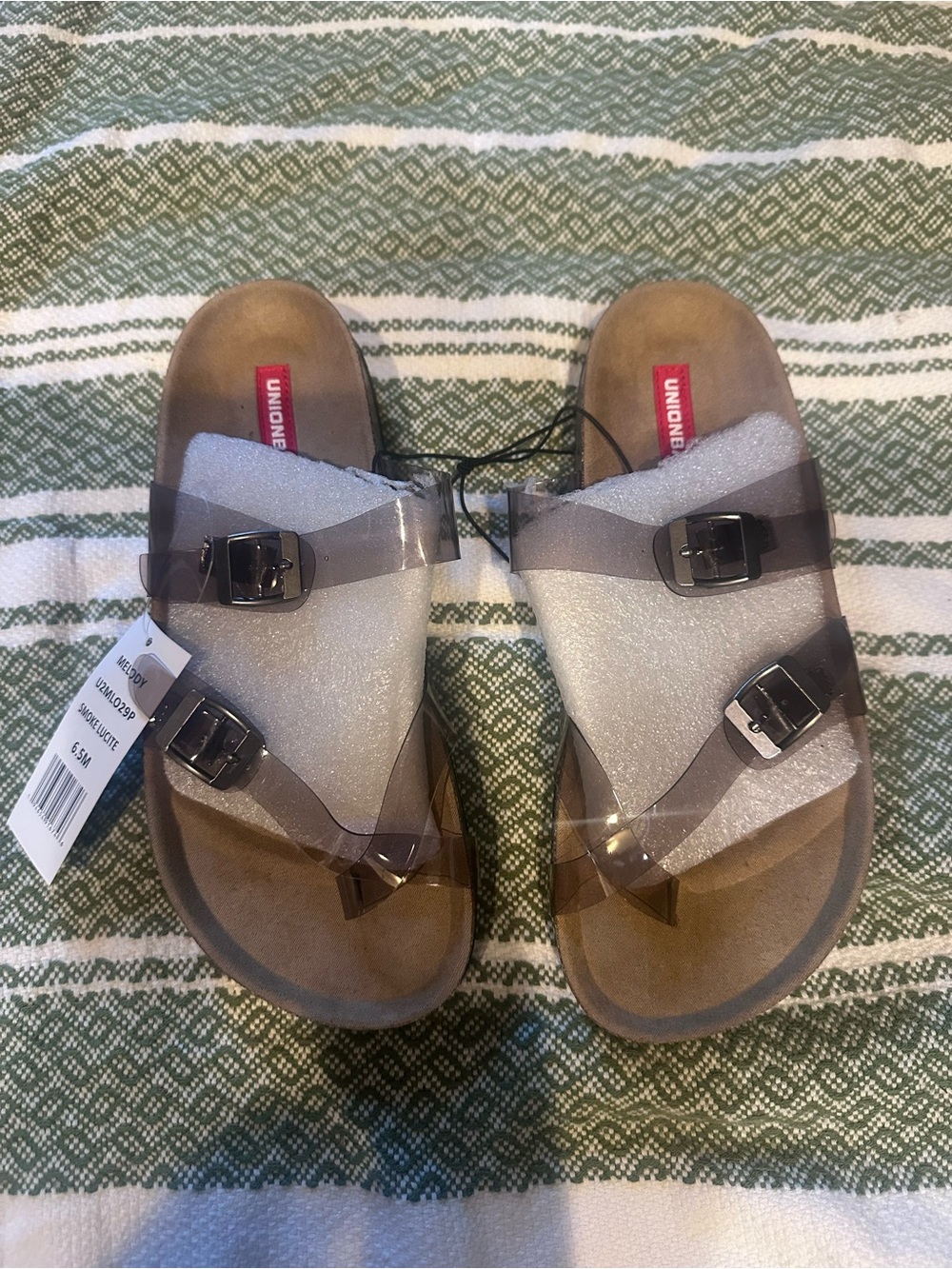 UNIONBAY Brown Clear Double-Buckle Kids Sandals